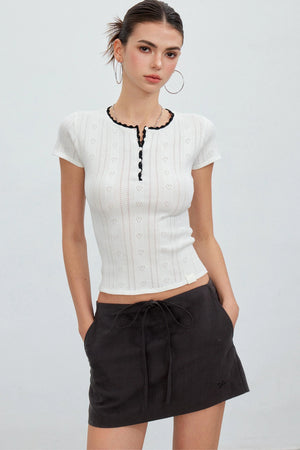 Heartbeat Ruffled Henley Top