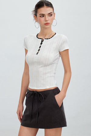 Heartbeat Ruffled Henley Top