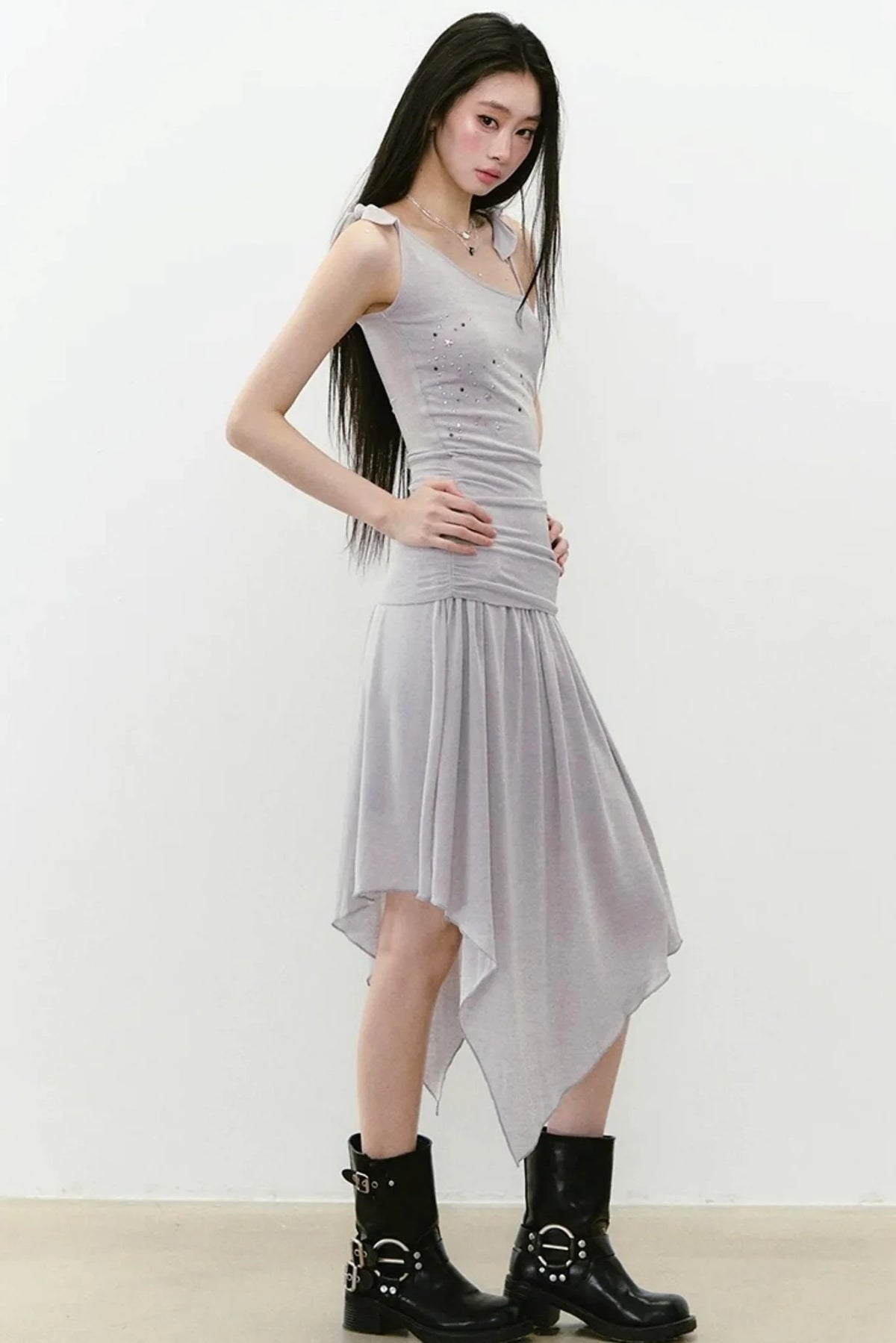 Heavy Beaded Irregular Dress