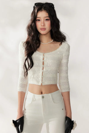Heavy Beaded Lace Cardigan