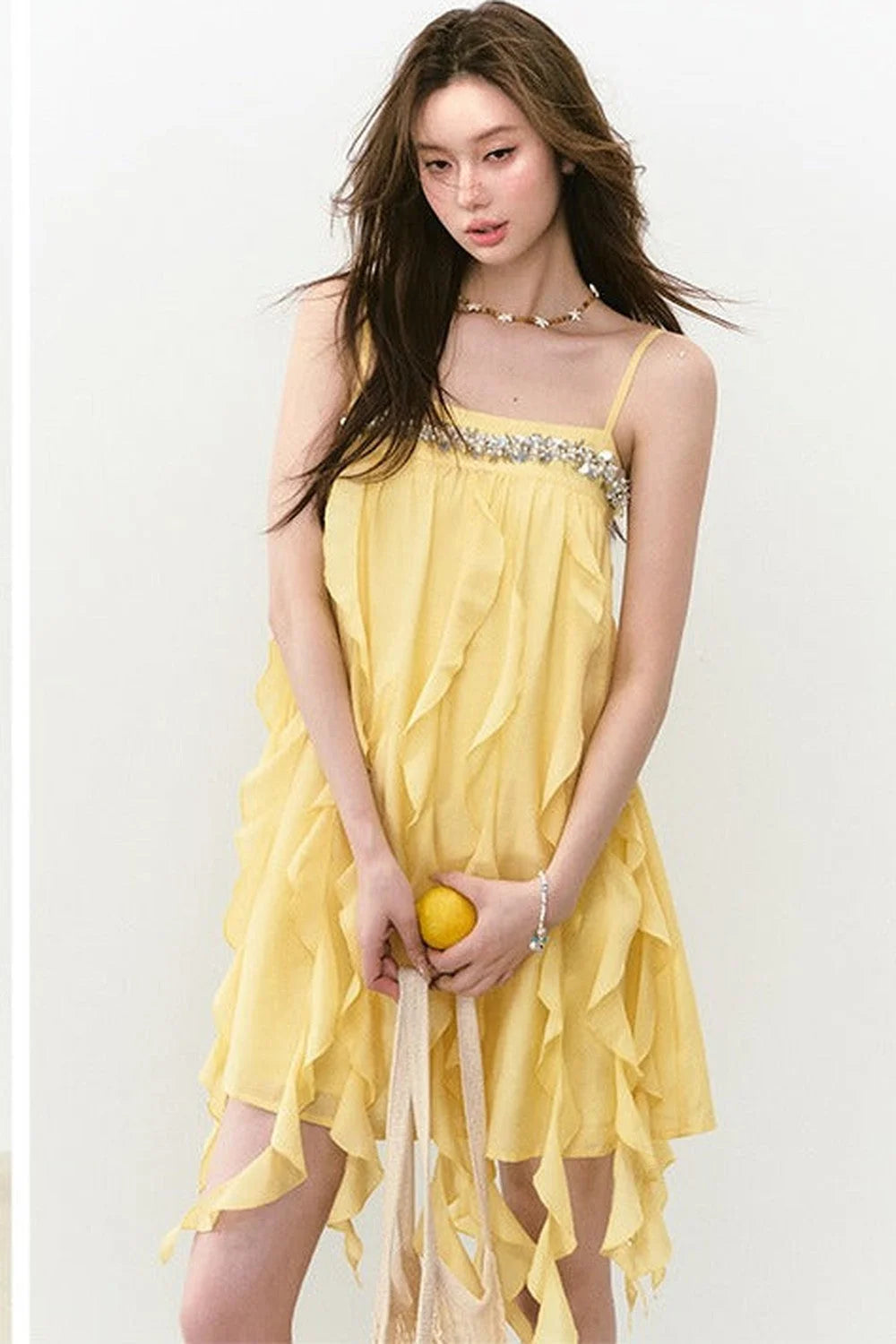 Heavy Beading Acetate Dress