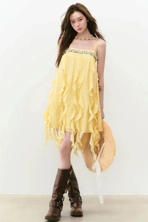 Heavy Beading Acetate Dress