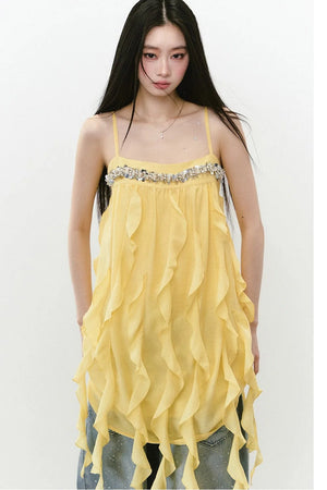 Heavy Beading Acetate Dress