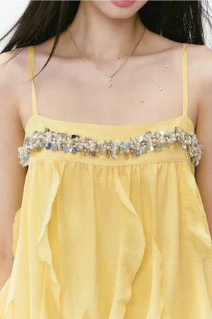 Heavy Beading Acetate Dress