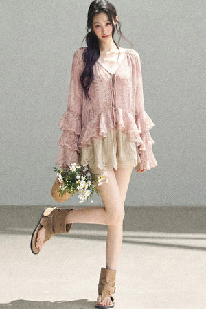Heavy Embroidery Lace Mini Skirt