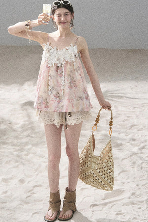 Heavy Embroidery Lace Mini Skirt