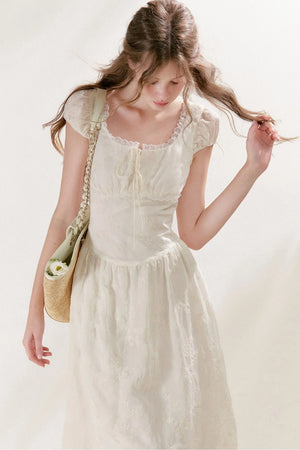 Heavy Embroidery Lace Patchwork Long Dress