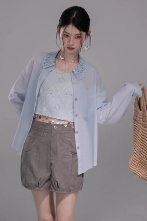 Heavy Embroidery Vest Set