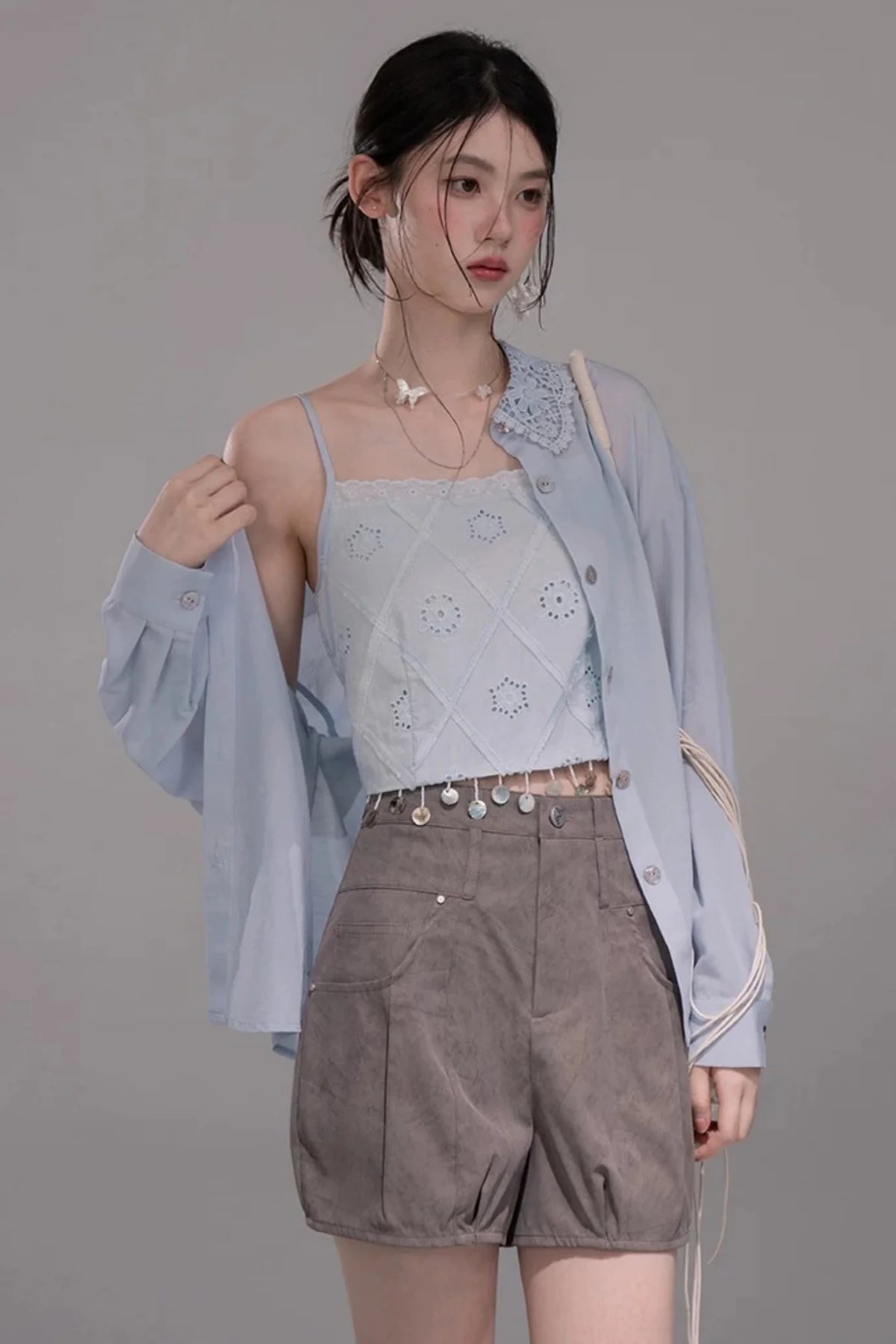 Heavy Embroidery Vest Set