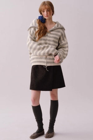 Heavy Woolen Patchwork Skirt