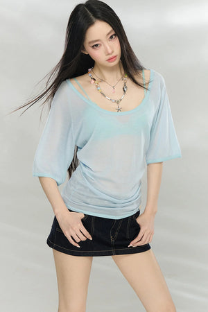 Heavyweight Lyocell Batwing Top