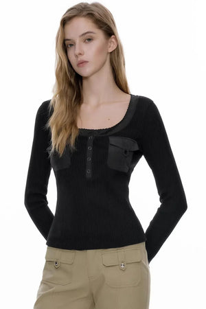 Henry Collar Knit Top