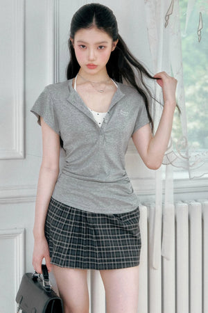 Henry Collar Slim-Fit T-Shirt Set-Up