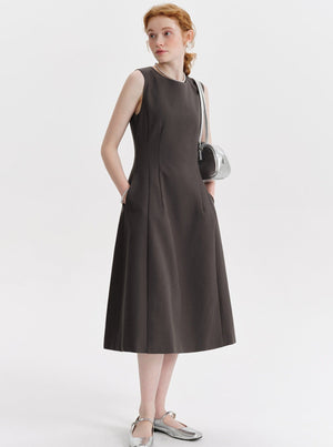 Hepburn Style Slim Long Dress