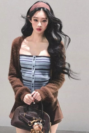 Hibiscus Knit Sweater Coat
