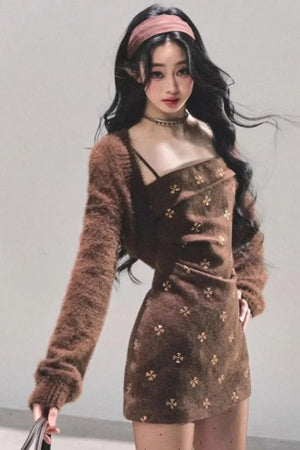 Hibiscus Knit Sweater Coat