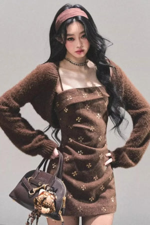 Hibiscus Knit Sweater Coat
