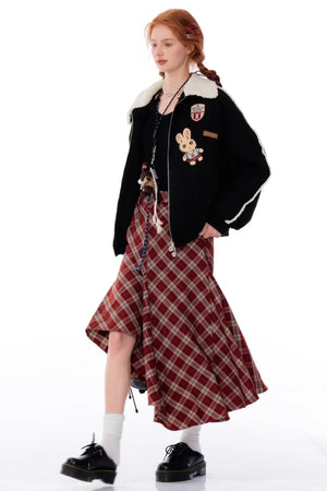 hicken Cotton Bunny Baseball Jacket