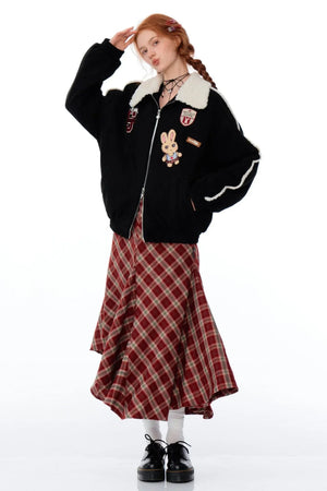 hicken Cotton Bunny Baseball Jacket