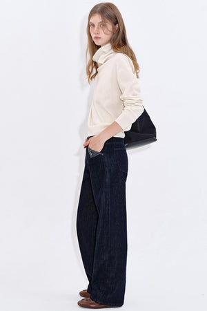 High Cashmere Wool Tricolor Knit Top