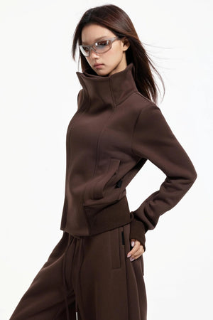 High Collar Slim Jacket Set-Up