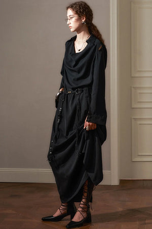 High-End Black Long Dress