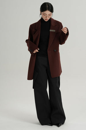 High-End Black Wool Tweed Jacket