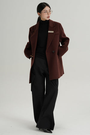 High-End Black Wool Tweed Jacket