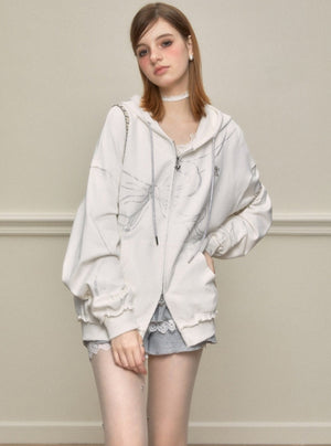 High-end casual loose hooded coat