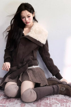 High-Sense Fur Collar Coat