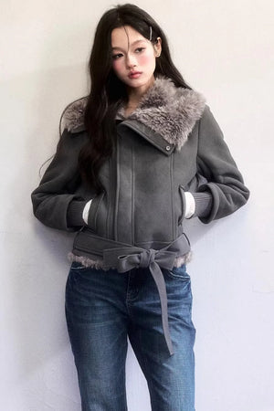 High-Sense Fur Collar Coat