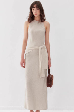High-Slit Green Dress