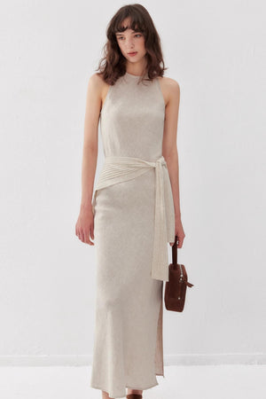 High-Slit Green Dress
