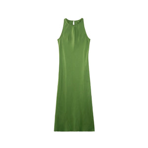 High-Slit Green Dress