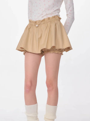 High-Waist Fungus A-Line Skirt Shorts