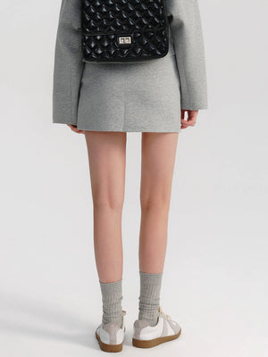 High Waist Gray A-Line Skirt