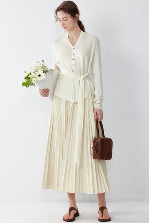 High-Waist Pleated Skirt