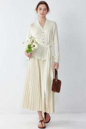 High-Waist Pleated Skirt