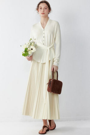 High-Waist Pleated Skirt