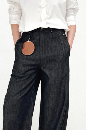 High Waist Split Straight Jeans