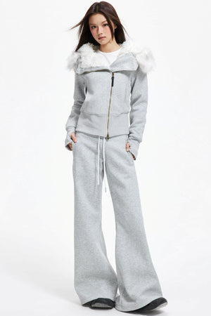 High Waist Wide Flared Sweatpants