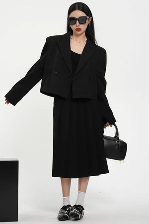 High-Waisted A-Line Pleated Skirt