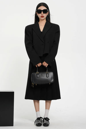 High-Waisted A-Line Pleated Skirt