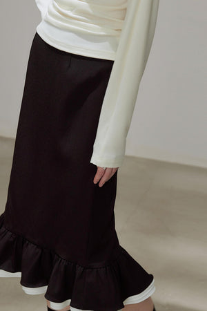 High-Waisted Black Mermaid Skirt