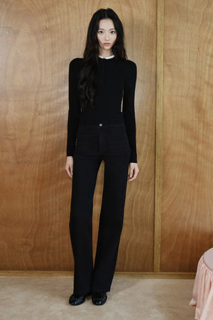 High-Waisted Cotton Pants