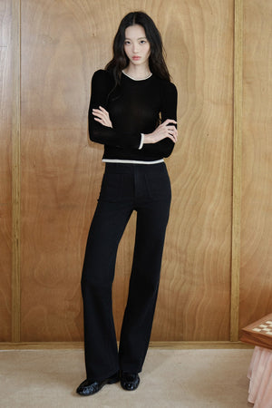 High-Waisted Cotton Pants
