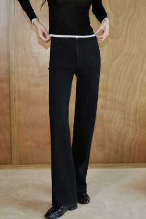 High-Waisted Cotton Pants