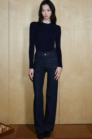 High-Waisted Cotton Pants