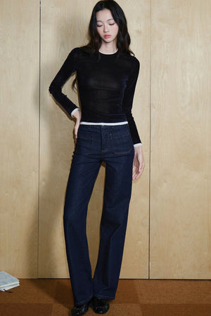 High-Waisted Cotton Pants