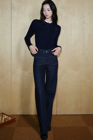 High-Waisted Cotton Pants